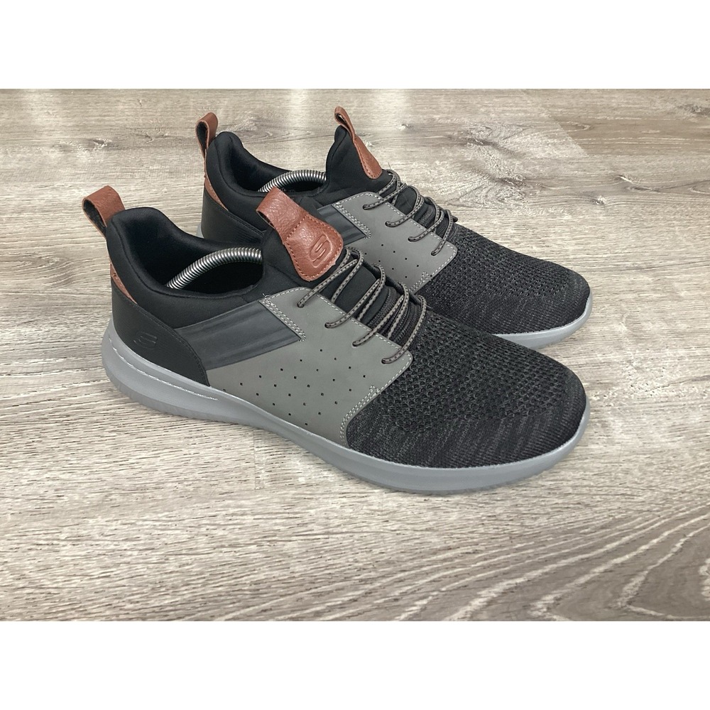 Skechers Delson 3.0 Mens Size 12 Black Athletic Running Shoes Sneakers 56299